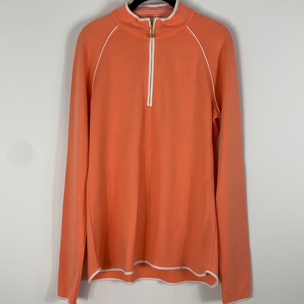 Clover by Bobbie Jones peach colored 1/2 zip Med.